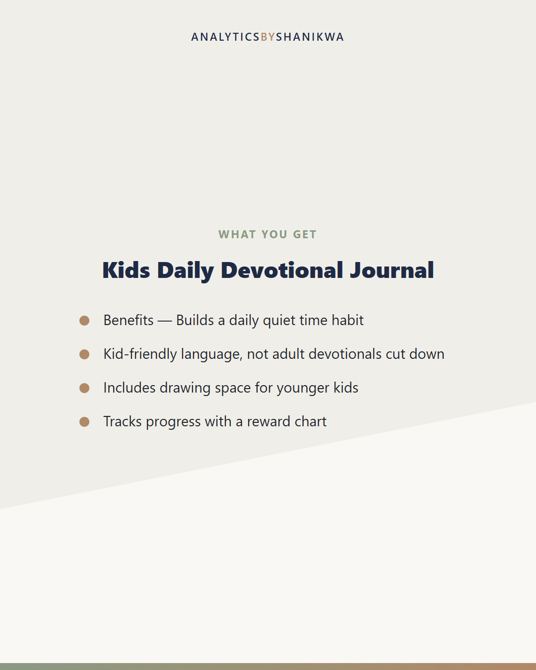 Kids Daily Devotional Journal — what's included