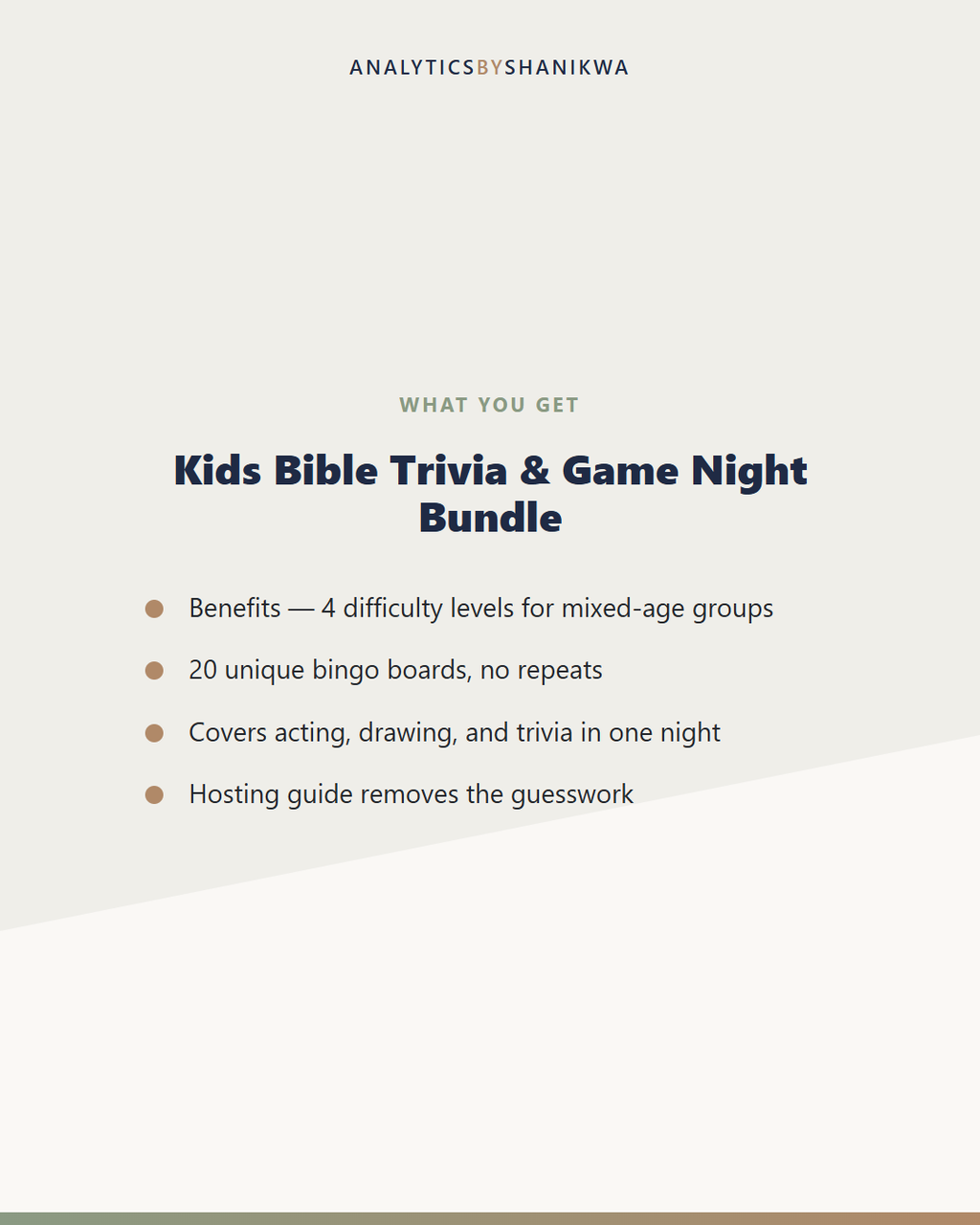 Kids Bible Trivia & Game Night Bundle — what's included