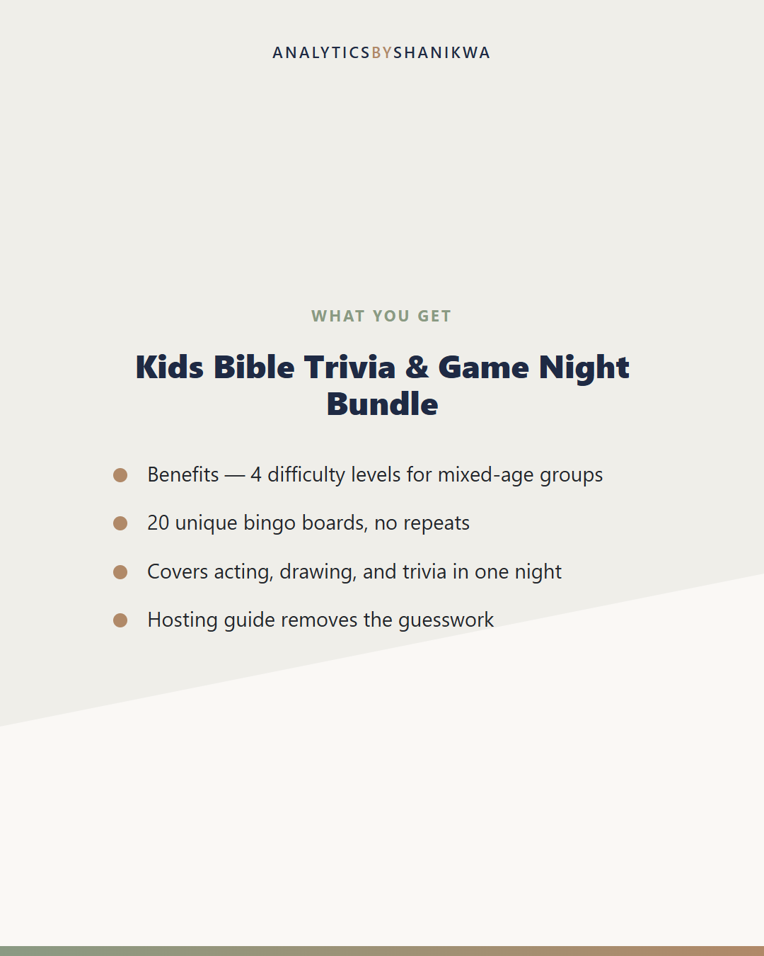Kids Bible Trivia & Game Night Bundle — what's included