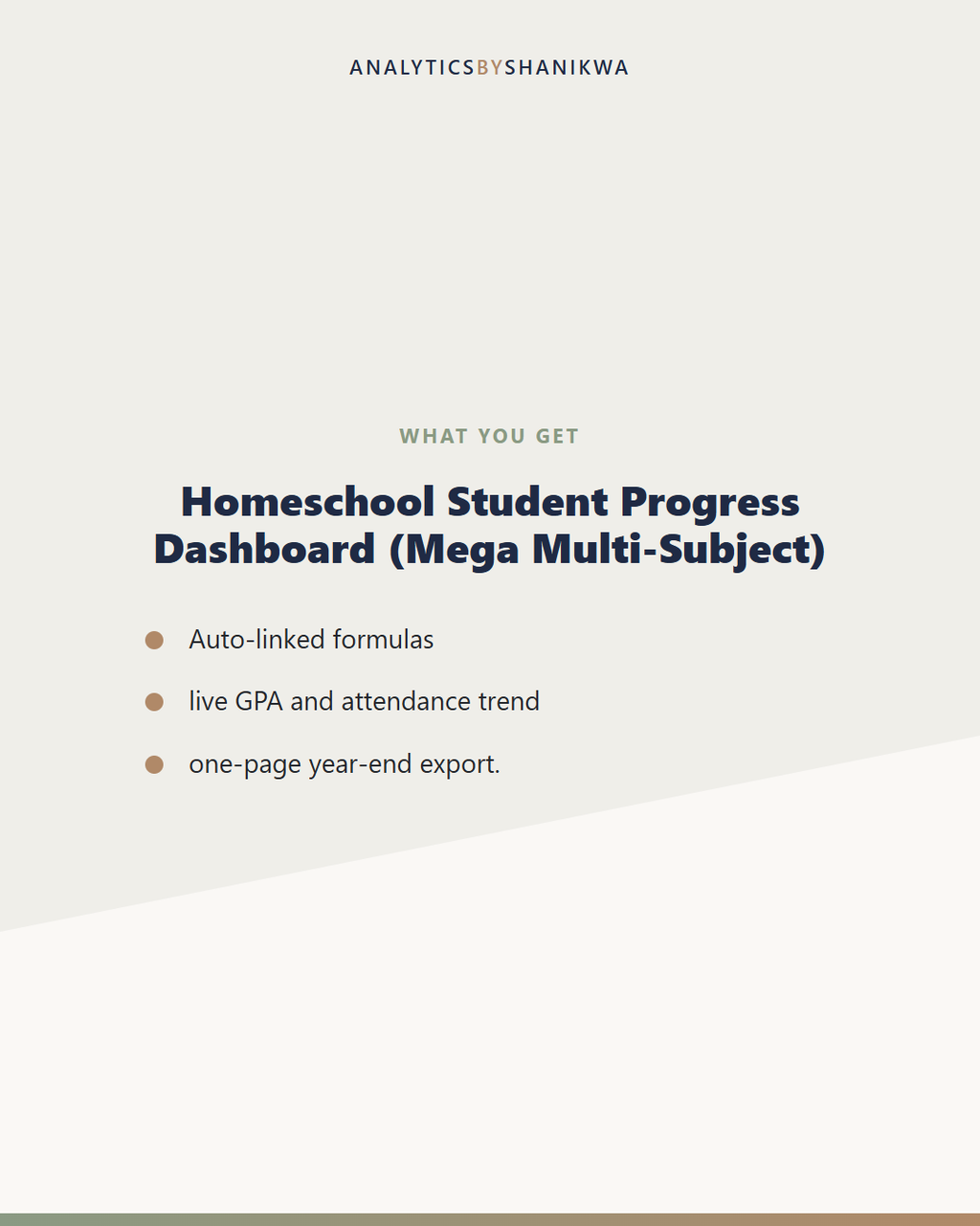 Homeschool Student Progress Dashboard (Mega Multi-Subject) — what's included