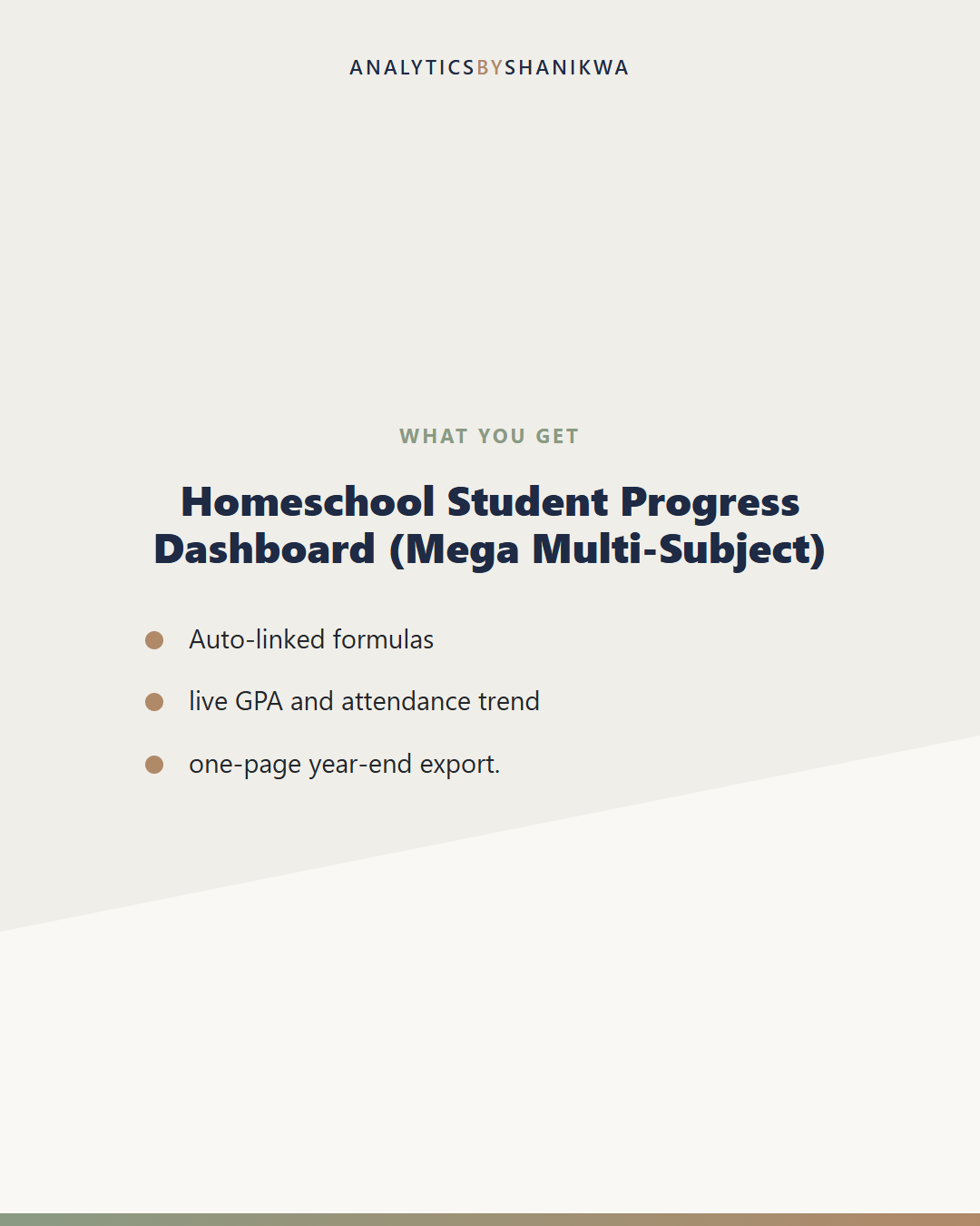 Homeschool Student Progress Dashboard (Mega Multi-Subject) — what's included