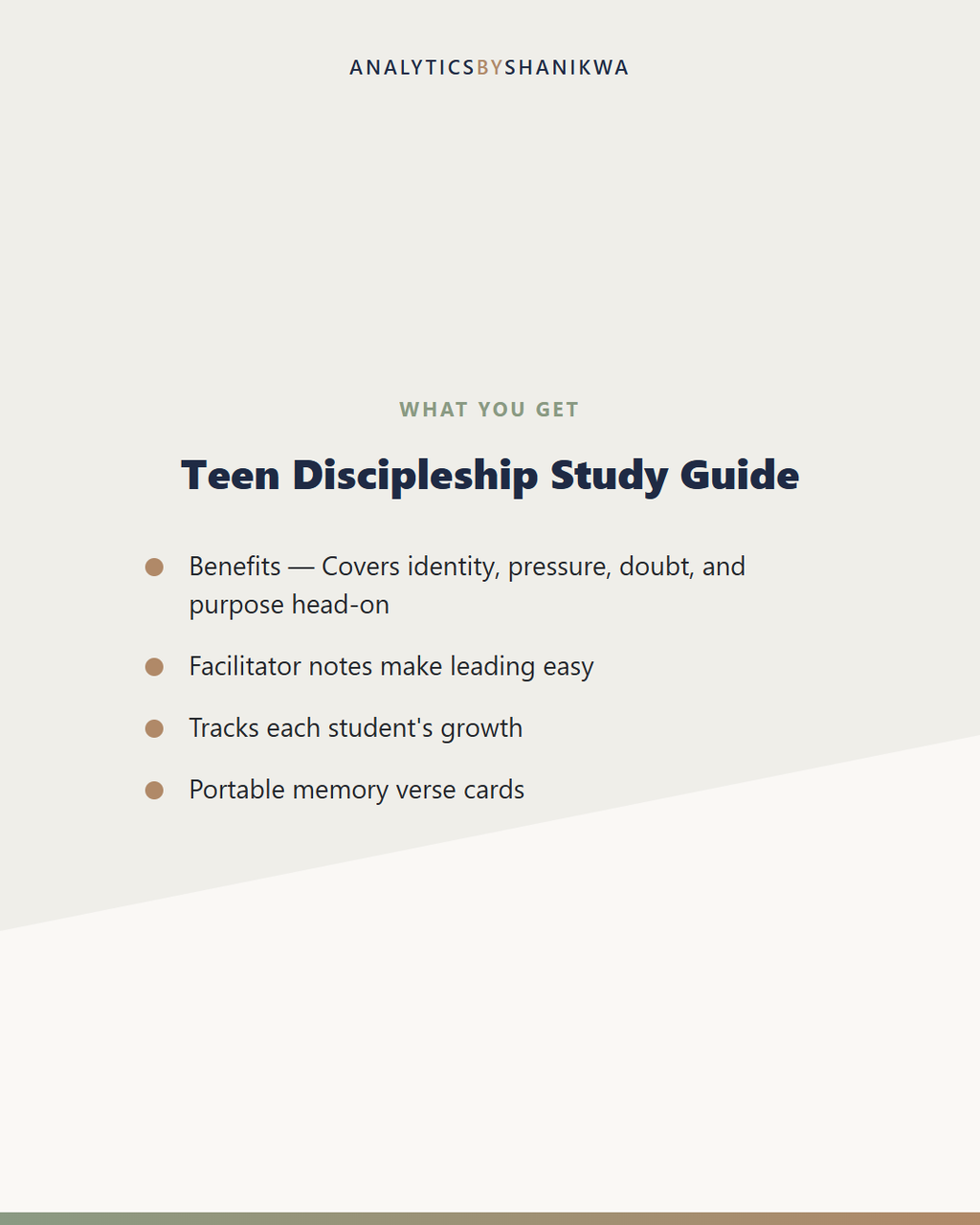 Teen Discipleship Study Guide — what's included