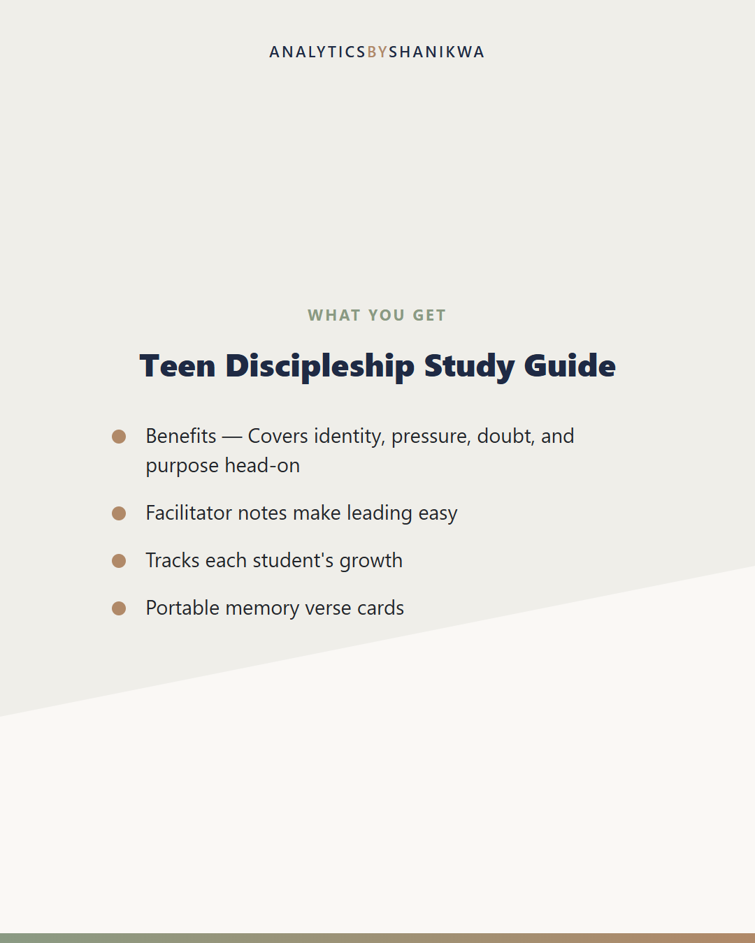 Teen Discipleship Study Guide — what's included