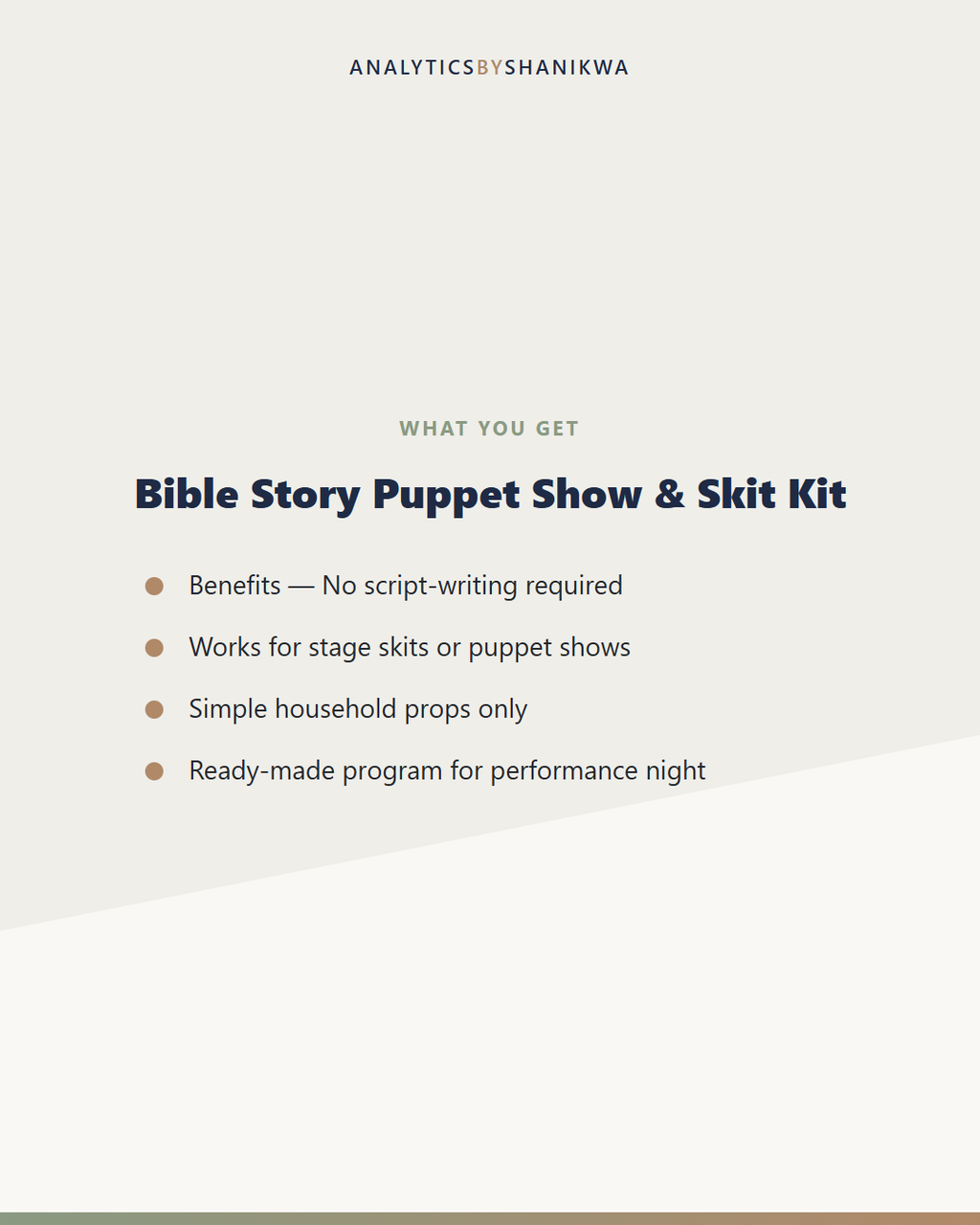 Bible Story Puppet Show & Skit Kit — what's included