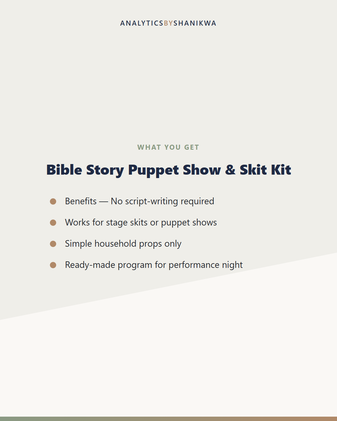 Bible Story Puppet Show & Skit Kit — what's included