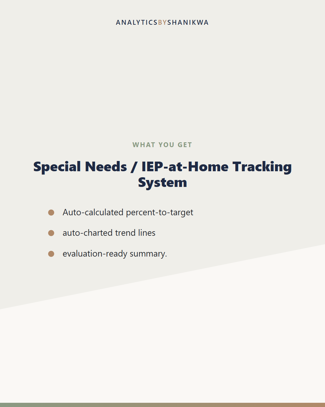 Special Needs / IEP-at-Home Tracking System — what's included