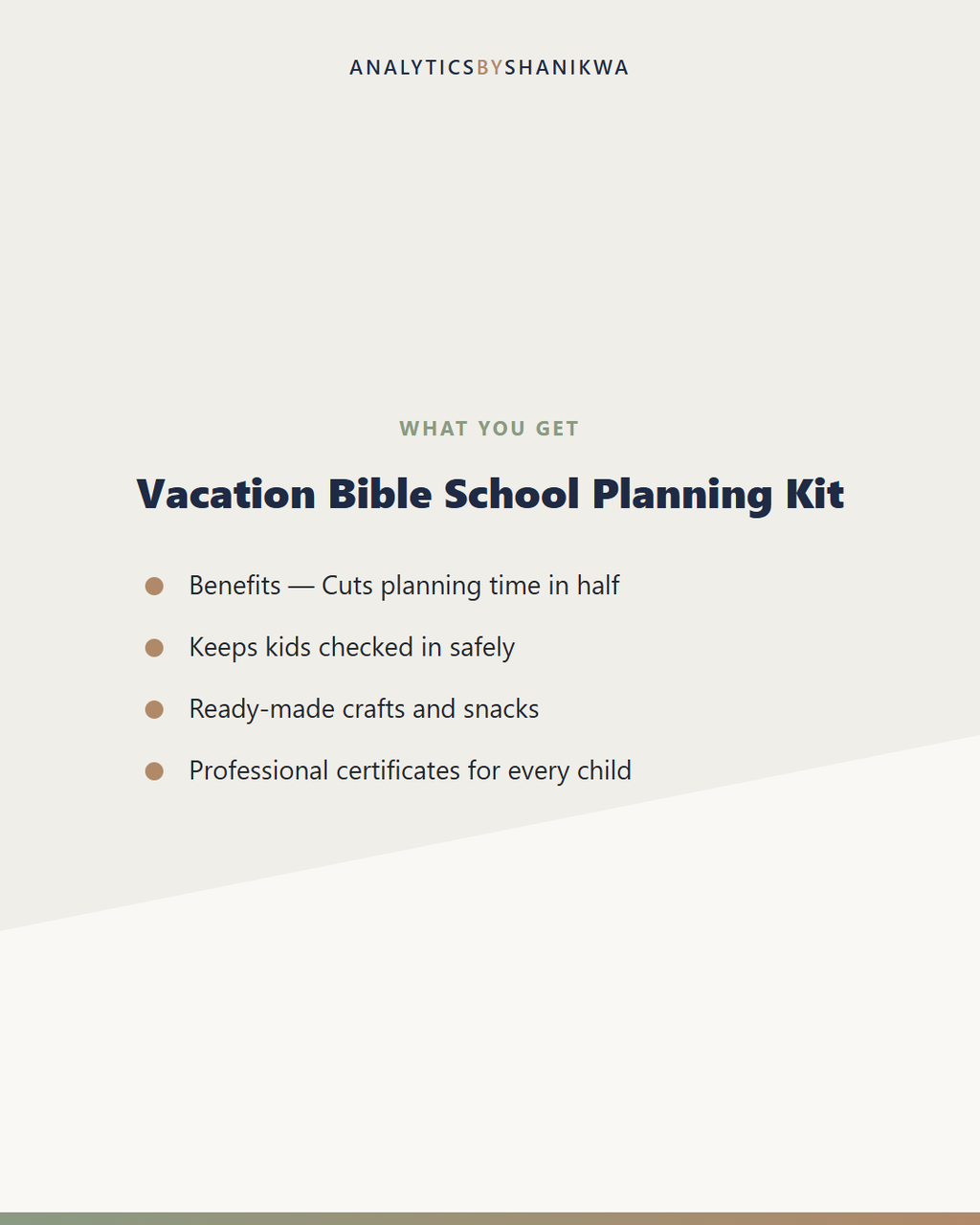Vacation Bible School Planning Kit — what's included