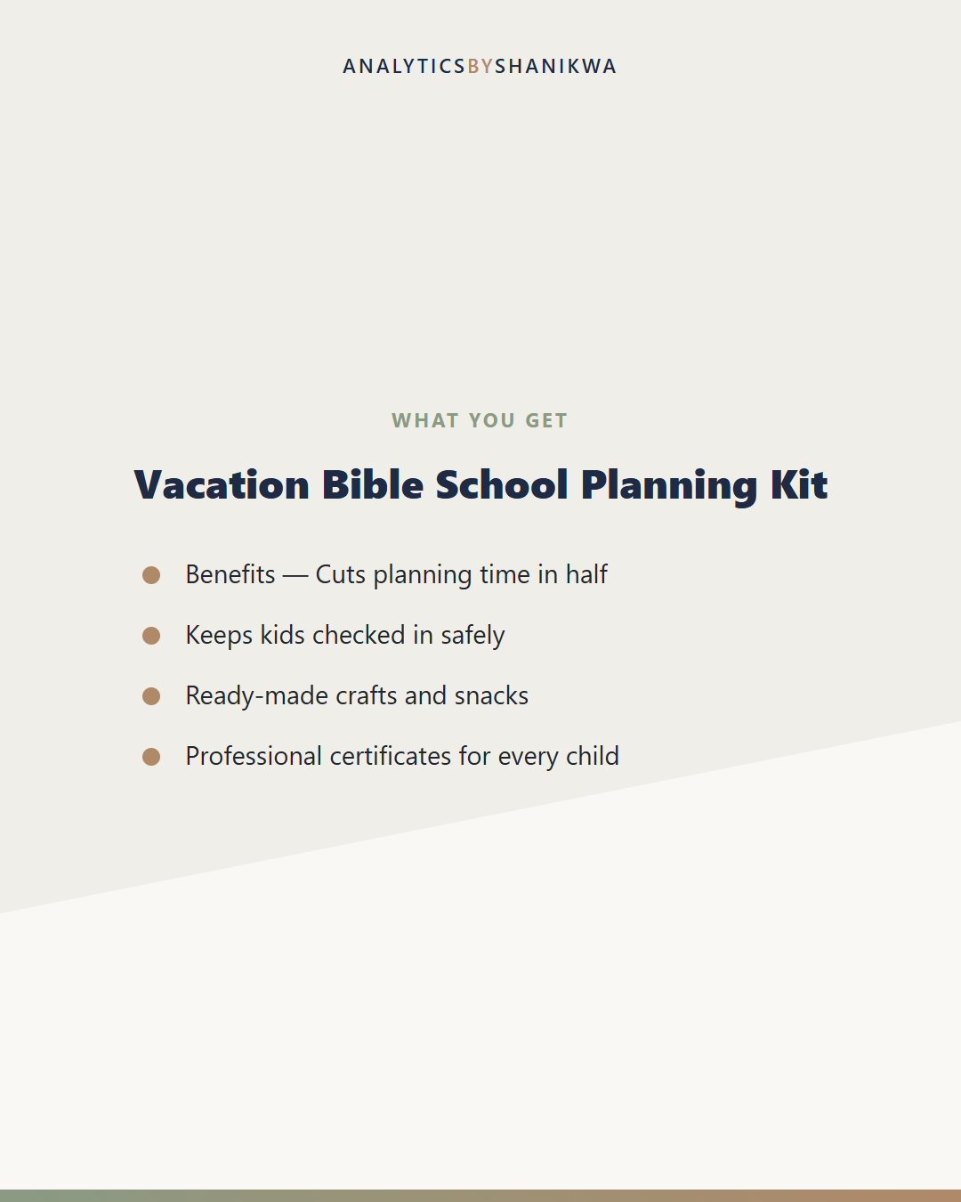 Vacation Bible School Planning Kit — what's included
