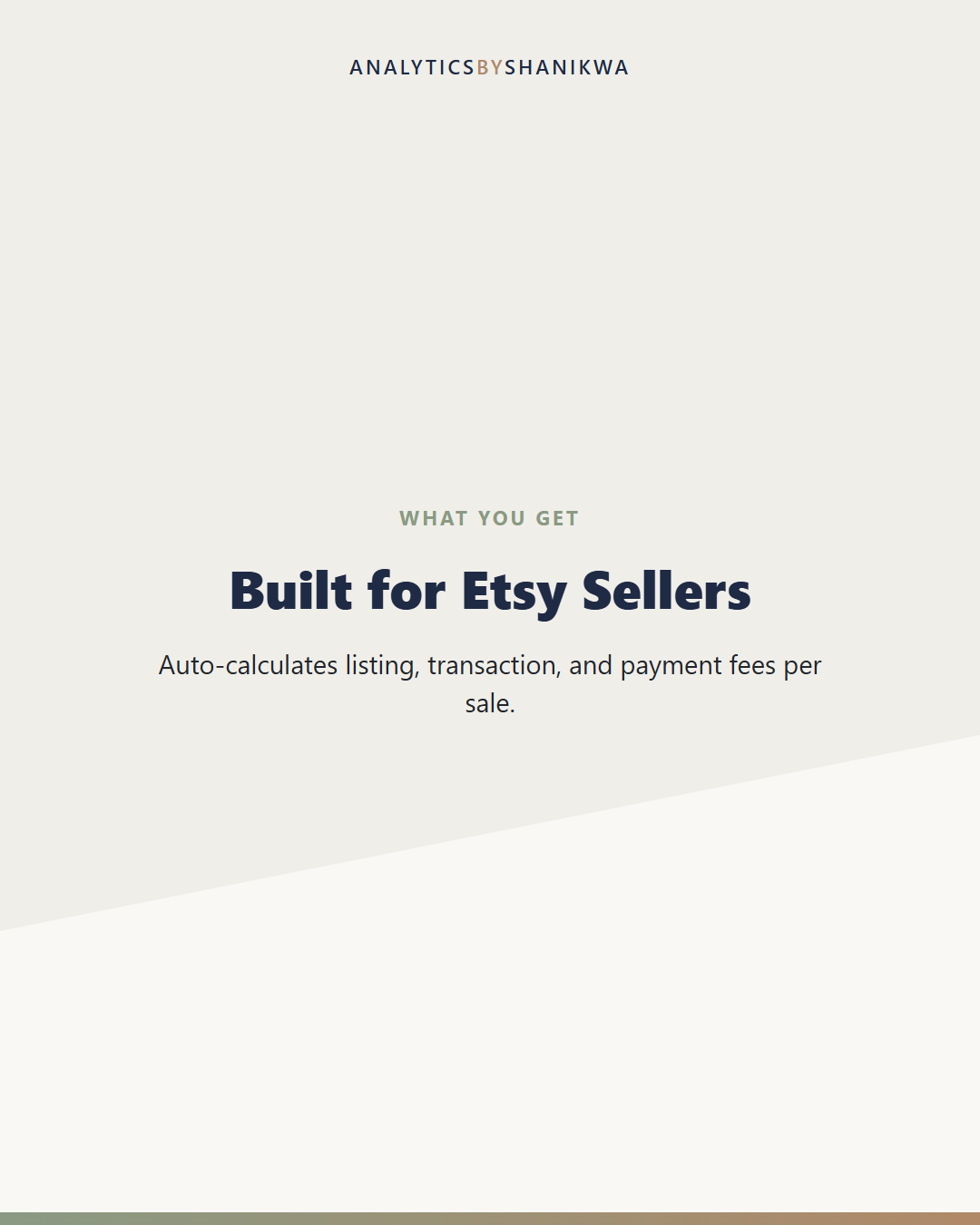 Etsy Seller Profit Dashboard — what's included