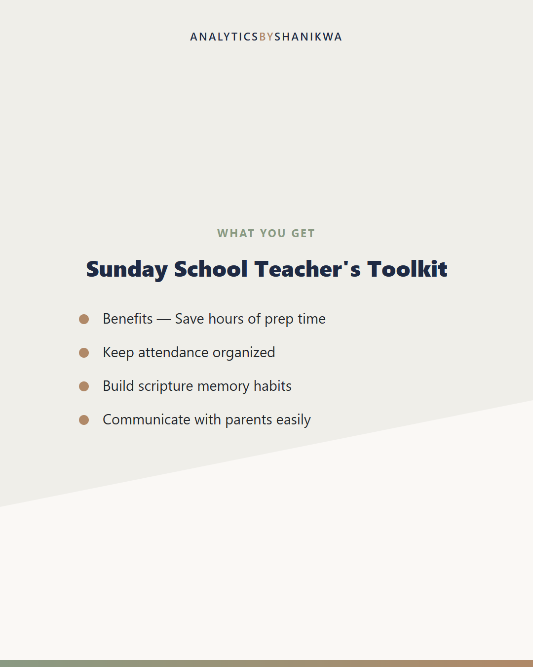 Sunday School Teacher's Toolkit — what's included