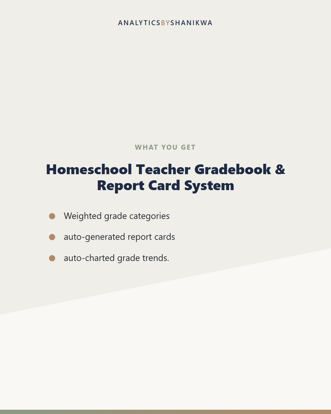 Homeschool Teacher Gradebook & Report Card System — what's included