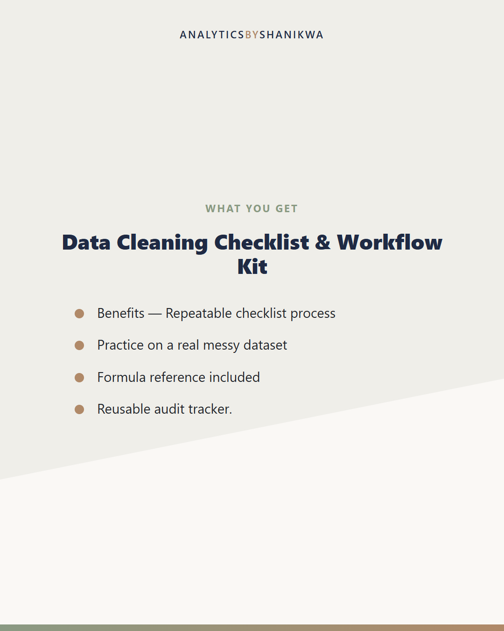 Data Cleaning Checklist & Workflow Kit — what's included