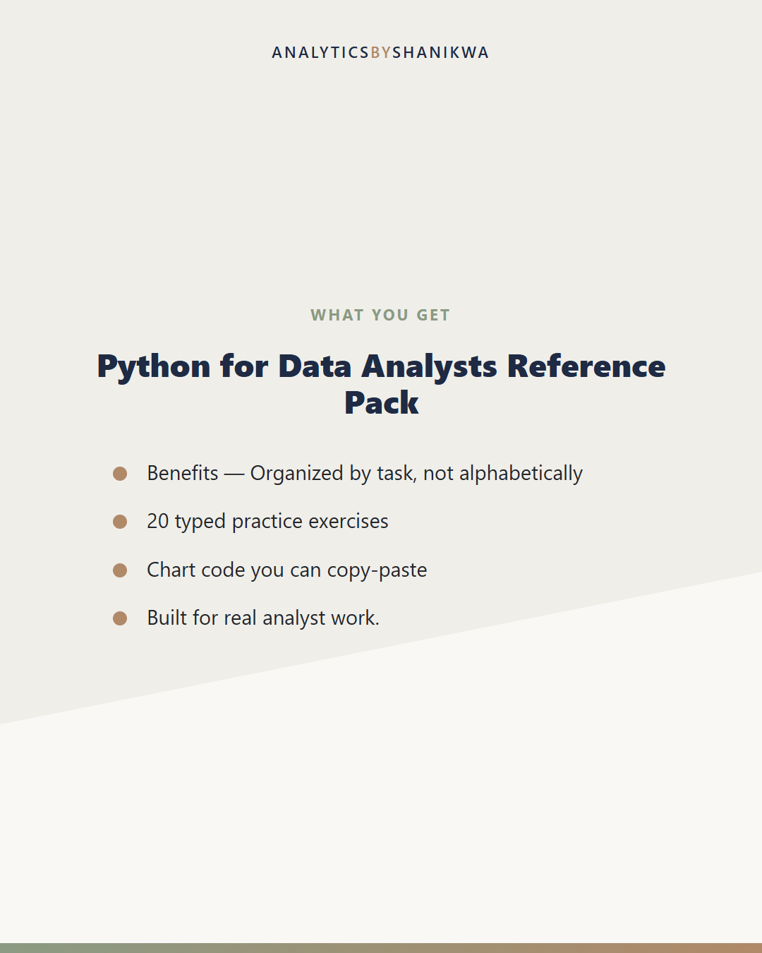 Python for Data Analysts Reference Pack — what's included