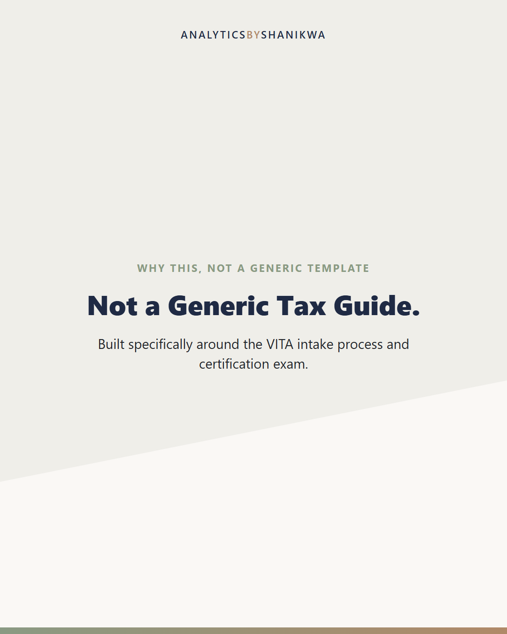 VITA Volunteer Tax Prep Reference Kit — why this is different