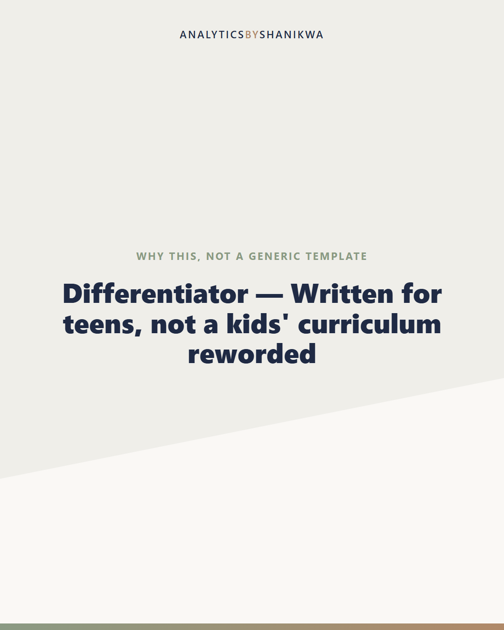 Teen Discipleship Study Guide — why this is different