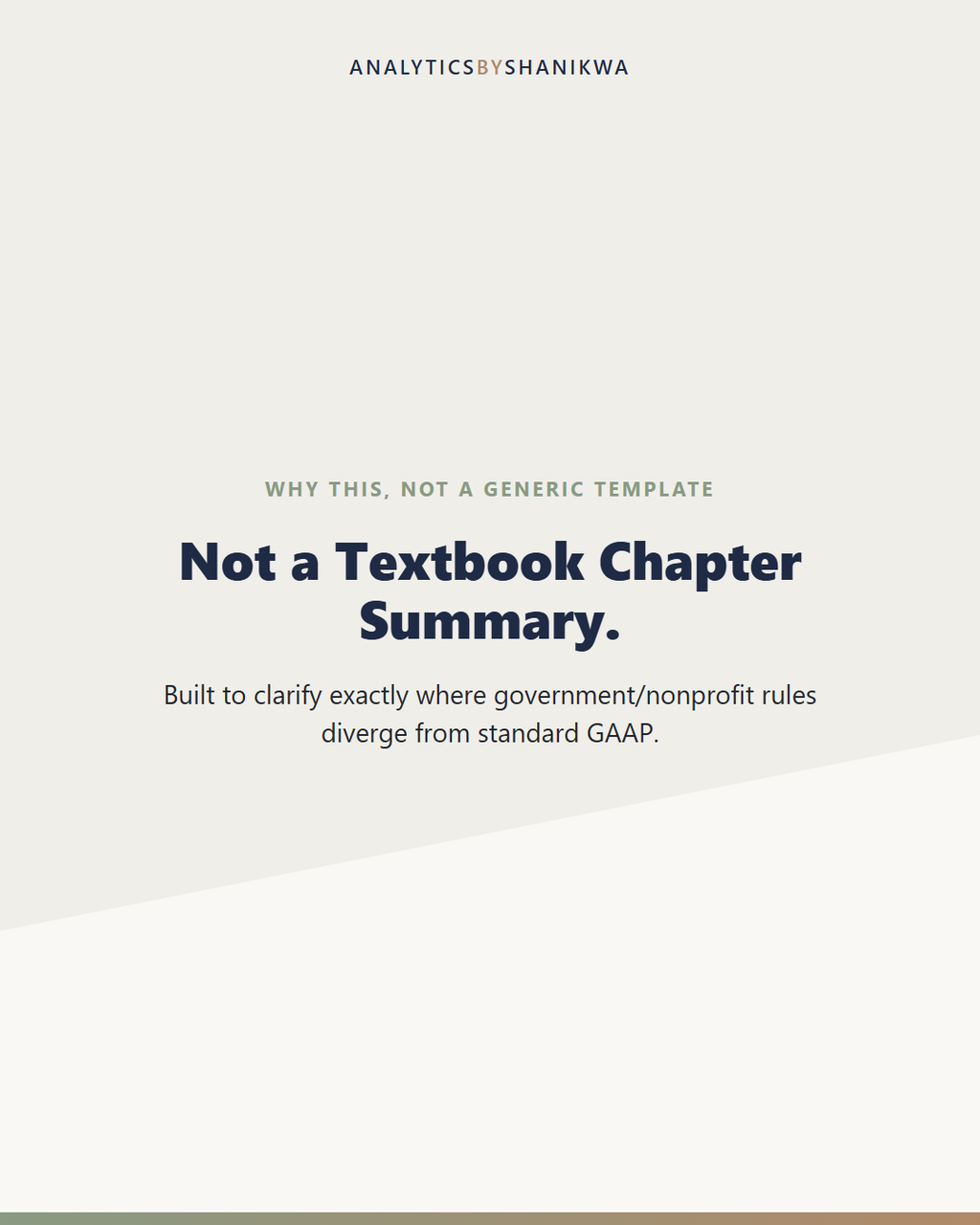 Government & Nonprofit Accounting Study Guide — why this is different