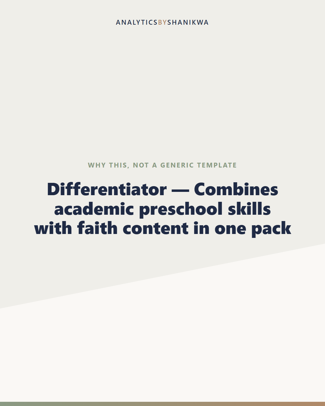 Preschool Bible Basics Learning Pack — why this is different