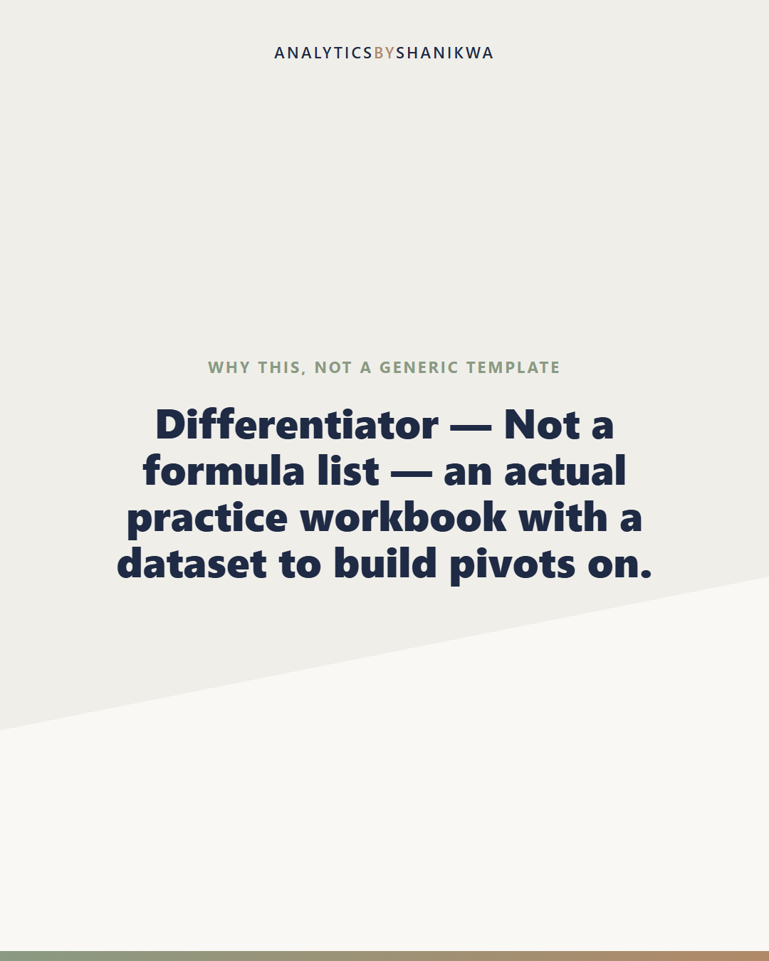 Excel Formula & Pivot Table Mastery Kit — why this is different
