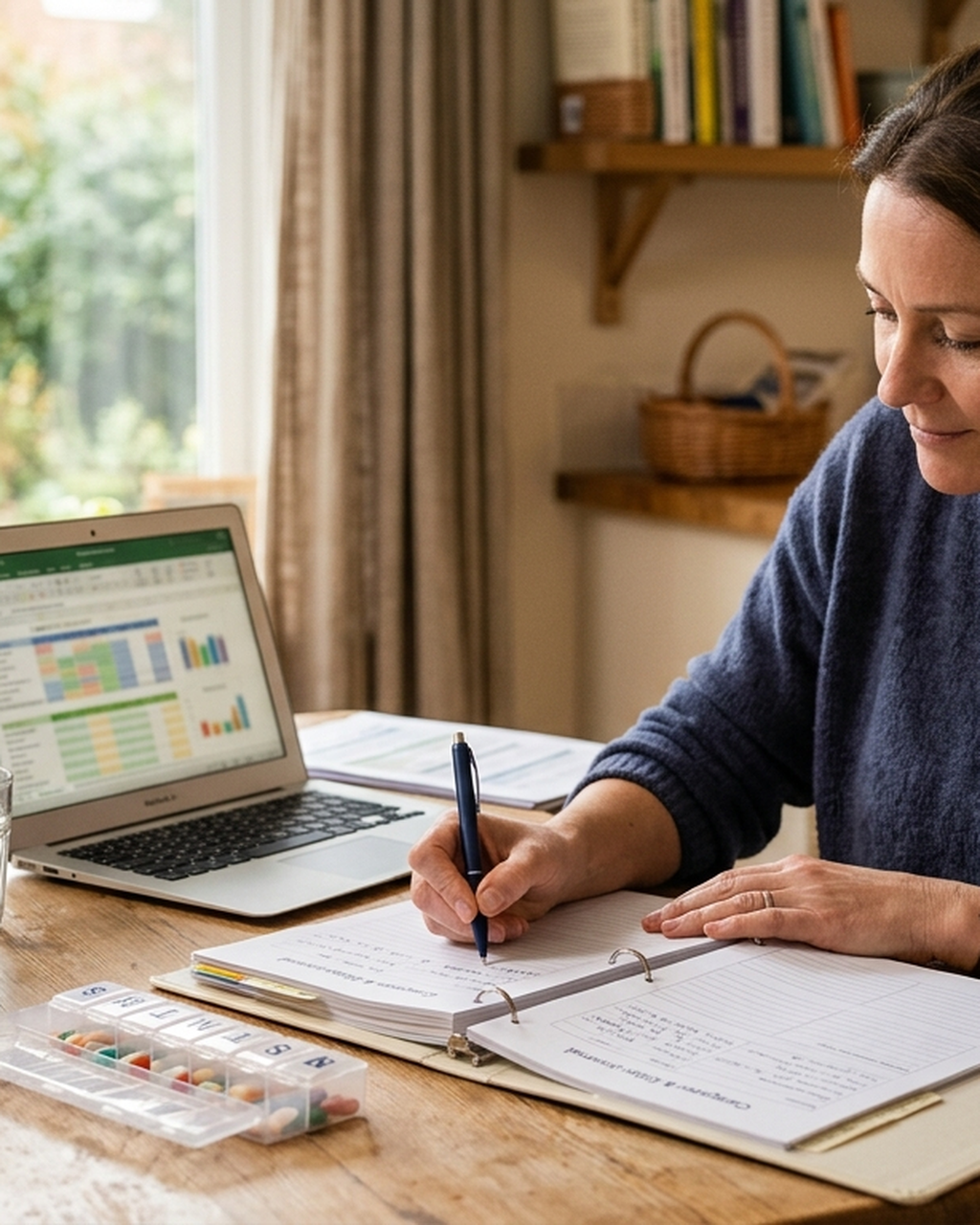 Caregiver & Elder Care Binder — in use at home