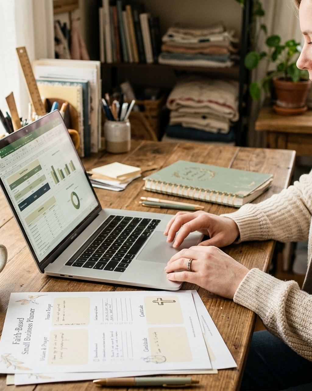 Faith-Based Small Business Planner — in use at home