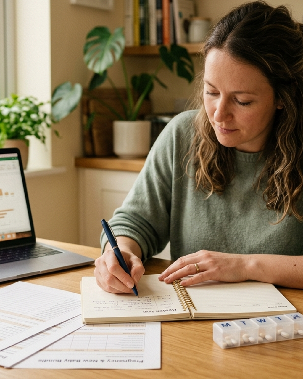 Pregnancy & New Baby Log Bundle — in use at home
