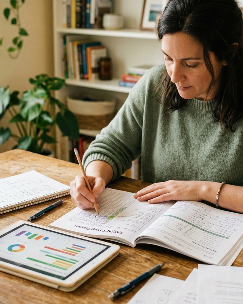 Standardized Test Prep Tracker (SAT/ACT/State Assessments) — in use at home