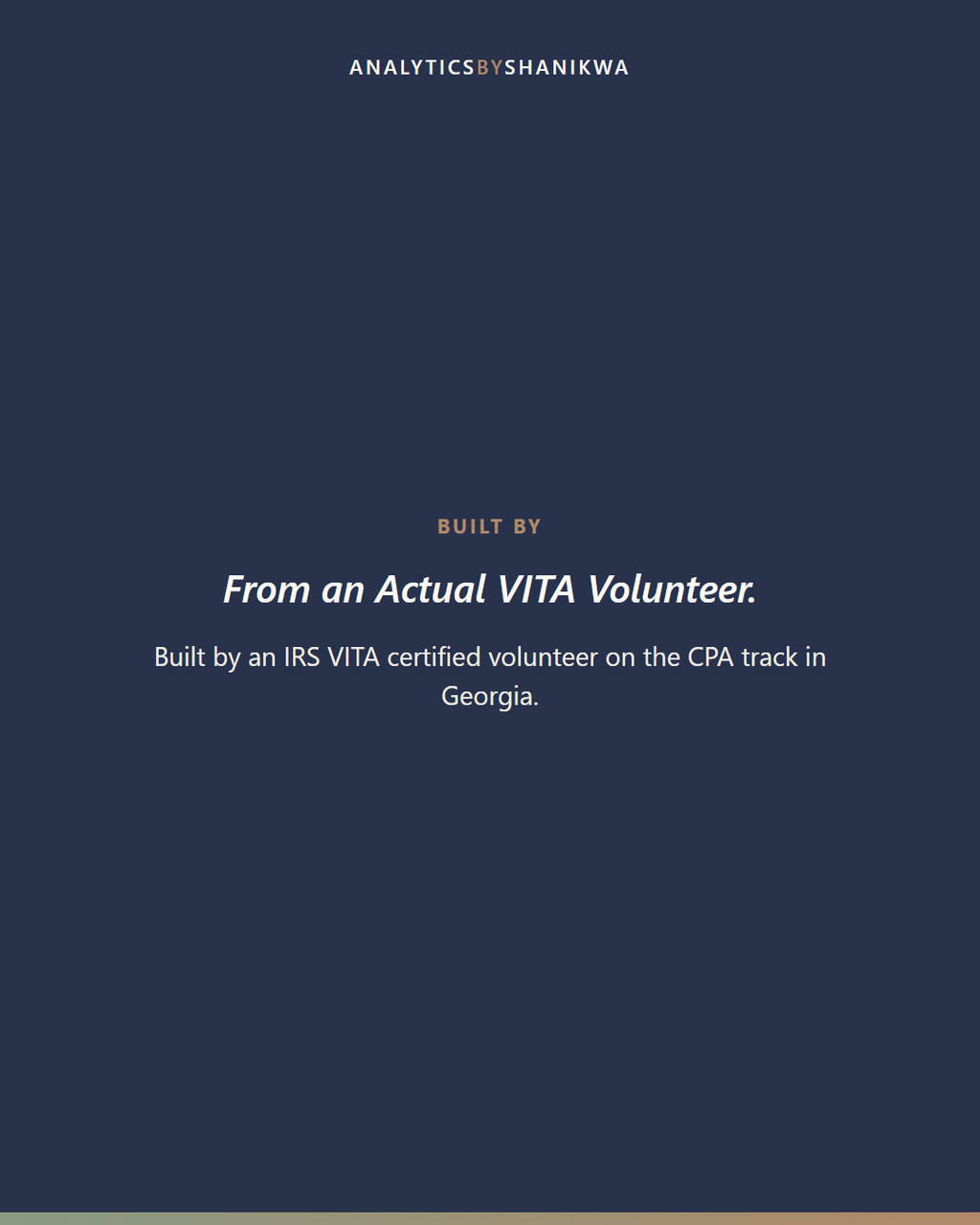 VITA Volunteer Tax Prep Reference Kit — built by Shanikwa, credentials