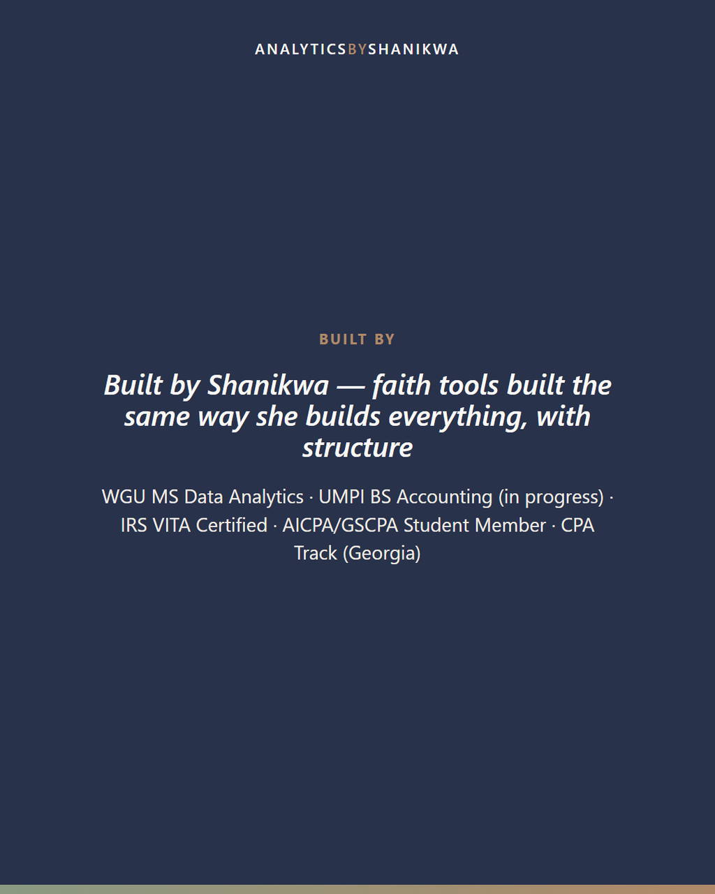 Women's Bible Study Companion — built by Shanikwa, credentials