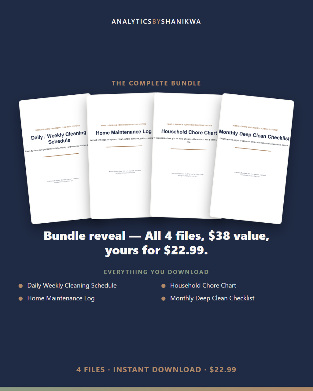Home Cleaning & Household Schedule System — the complete bundle