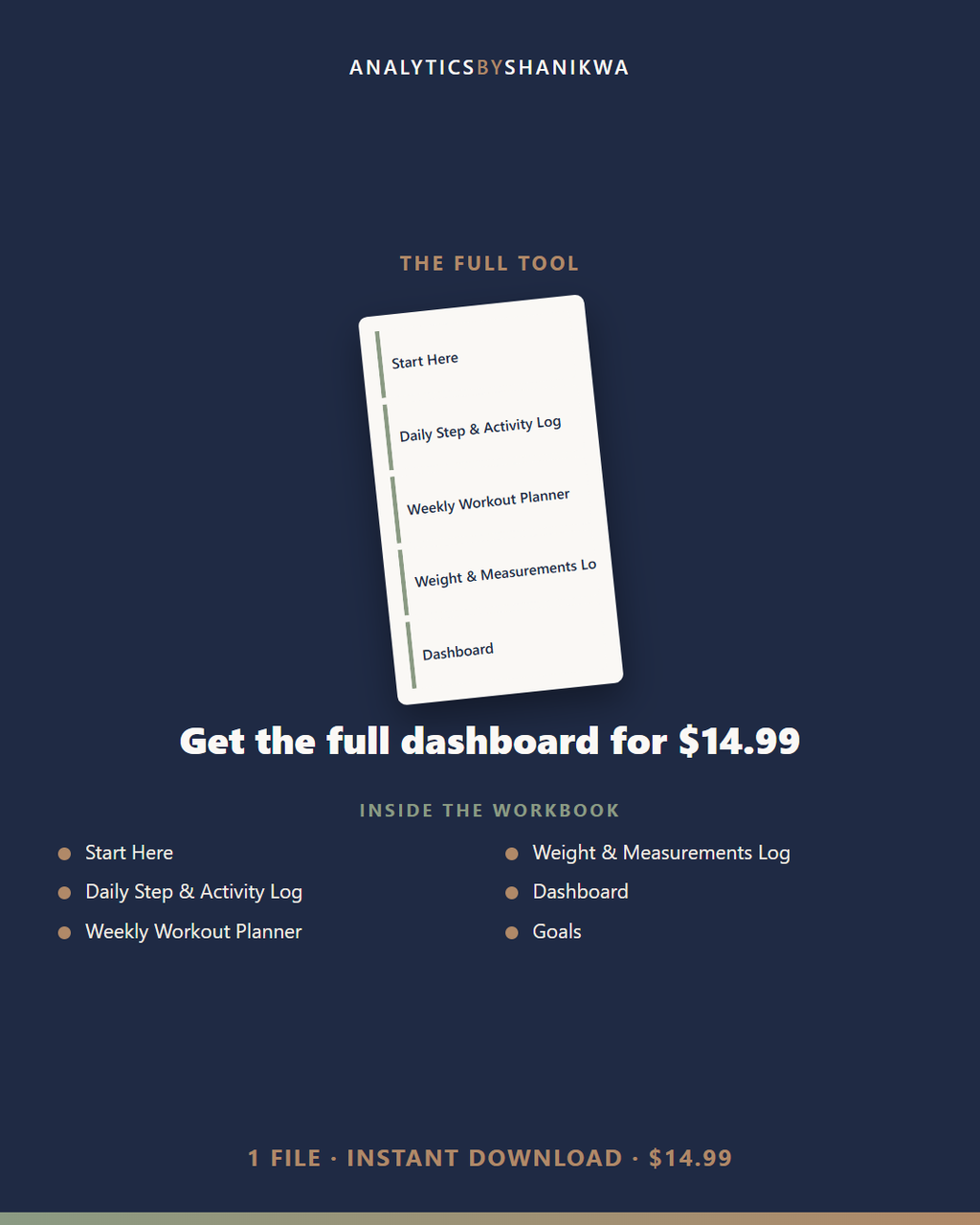 Fitness & Step Progress Dashboard — the complete bundle