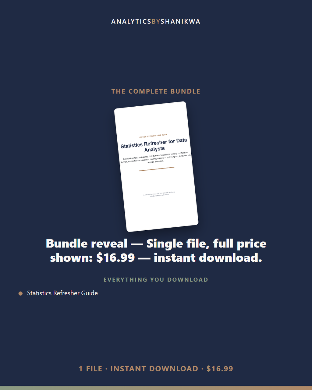 Statistics Refresher for Data Analysts — the complete bundle