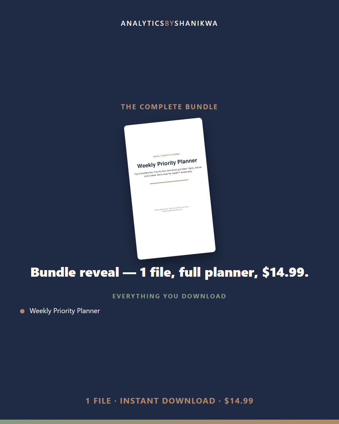 Weekly Priority Planner (Single Tool) — the complete bundle