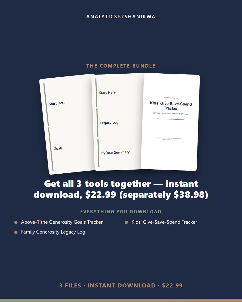 Generosity Goals & Giving Legacy Planner — the complete bundle