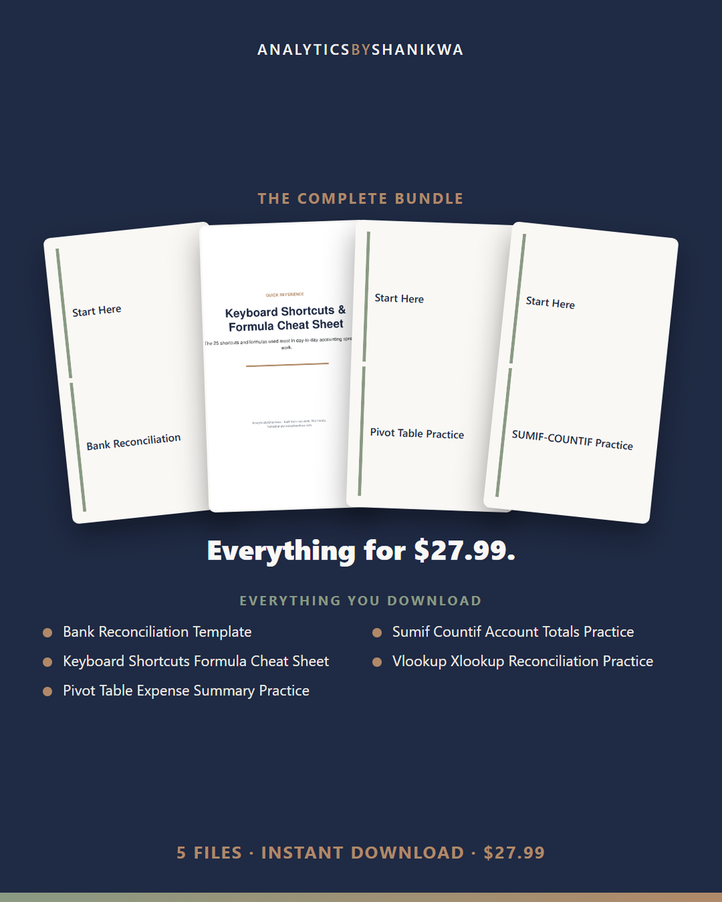 Excel & Google Sheets Skills for Accountants Workbook — the complete bundle
