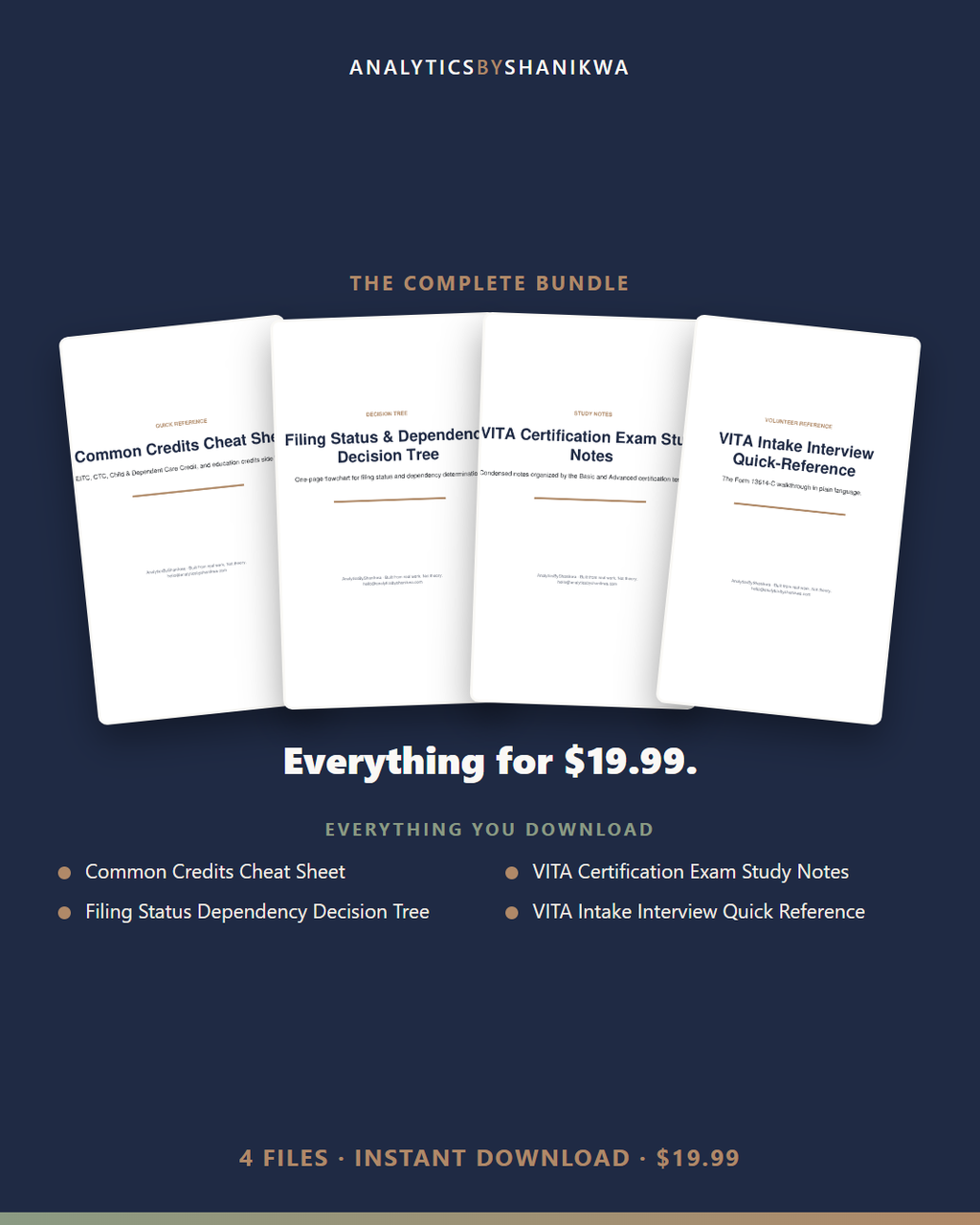VITA Volunteer Tax Prep Reference Kit — the complete bundle