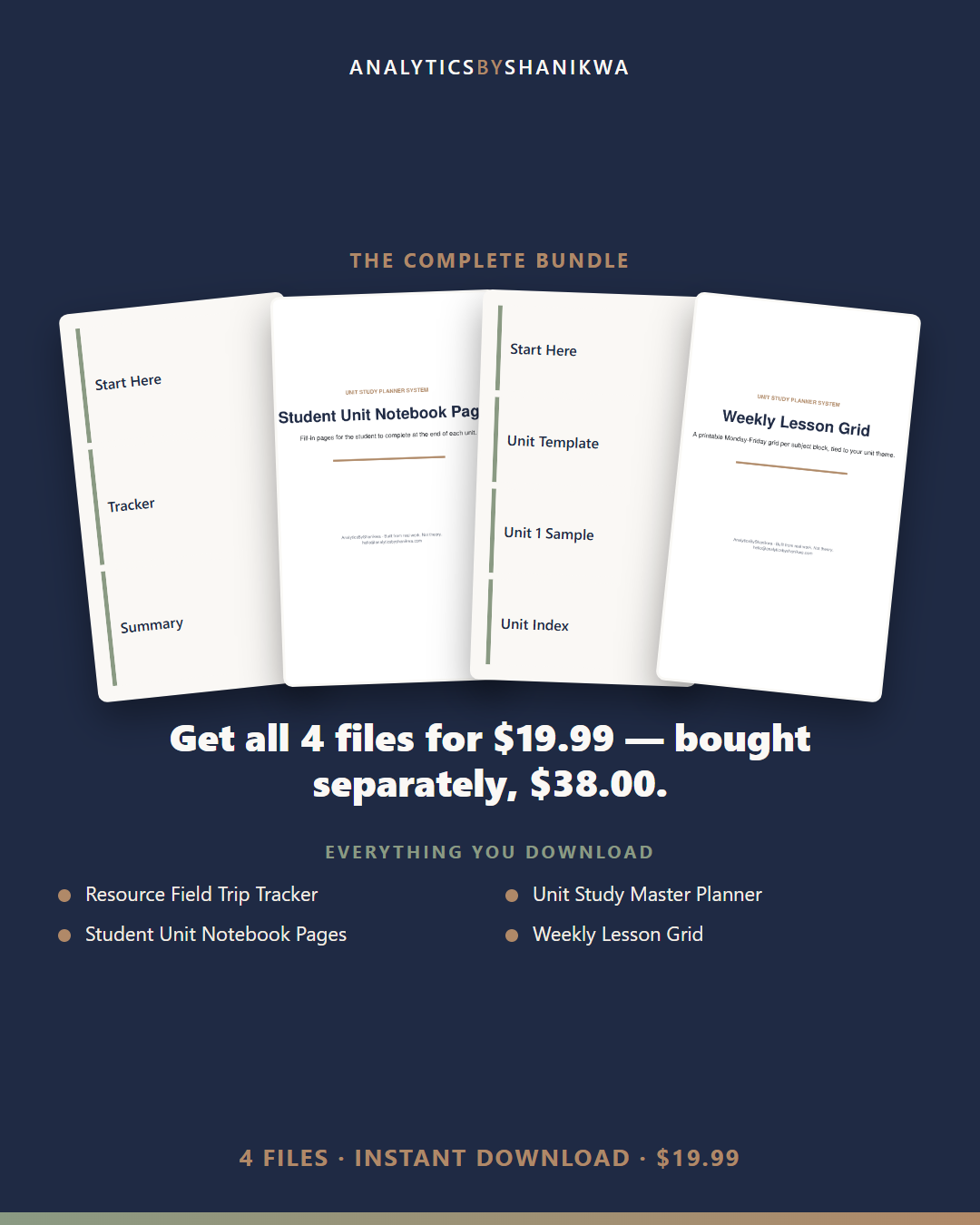 Unit Study Planner System — the complete bundle