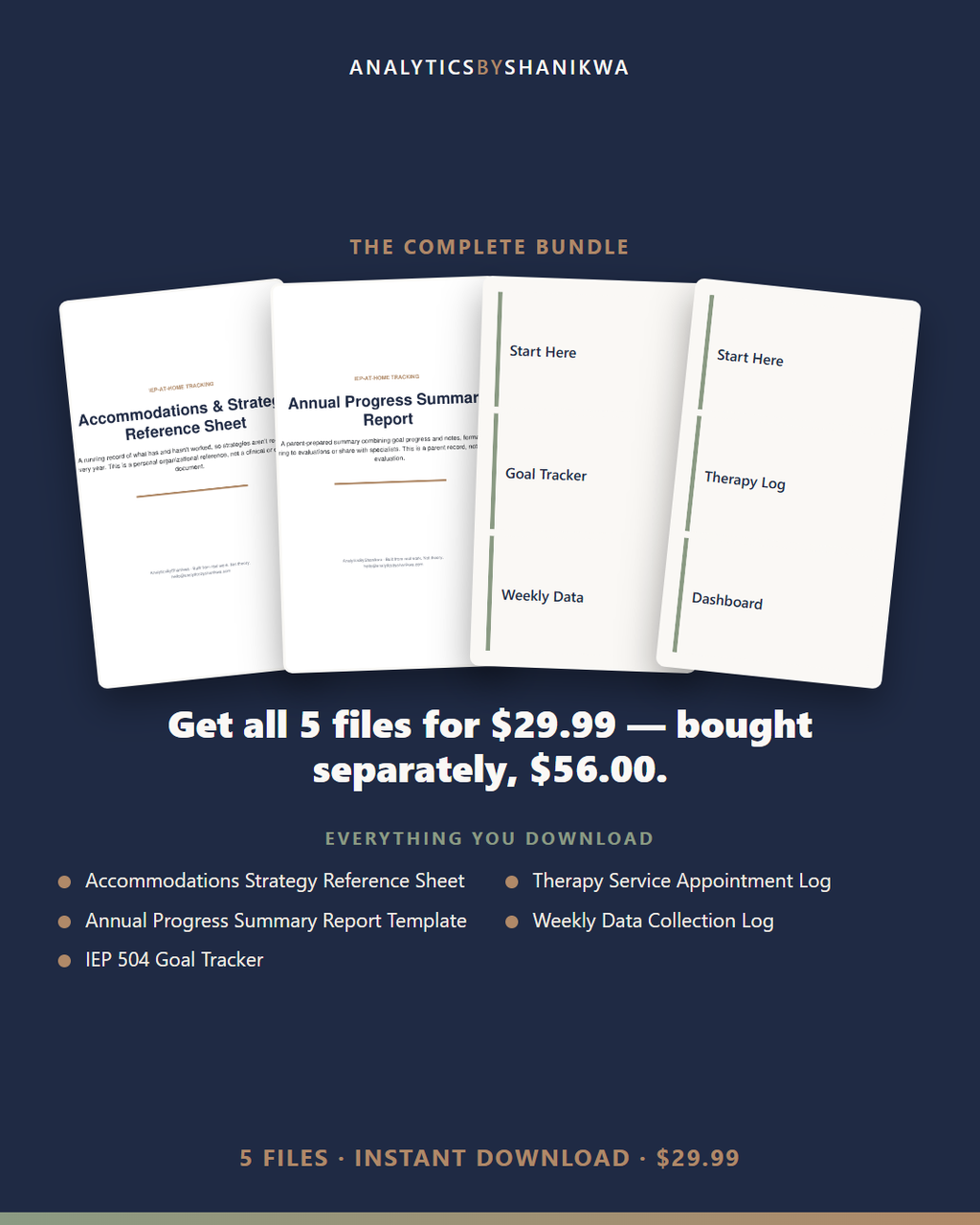 Special Needs / IEP-at-Home Tracking System — the complete bundle