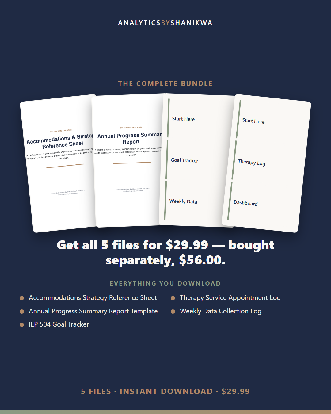Special Needs / IEP-at-Home Tracking System — the complete bundle